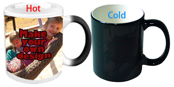 Printed Black Colour Change mug with print