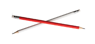 Printed unsharpened grey lead pencil