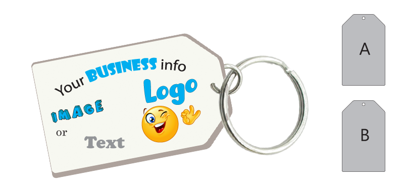 UV Printed Perspex Keyring (Bookmark shape.)