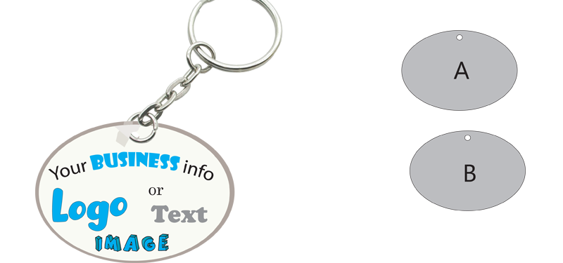 UV Printed Perspex Keyring (Oval)