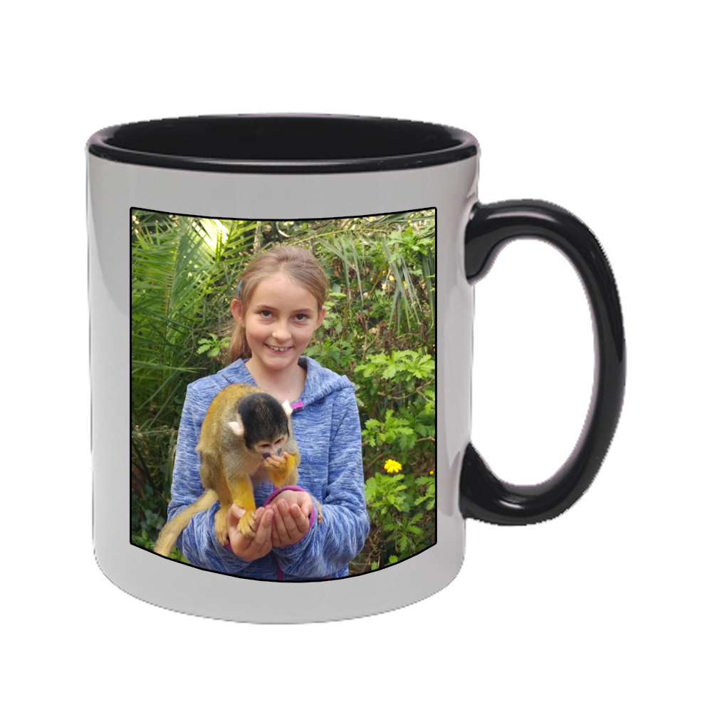 Personalized white Mug with black inner (Your image or text)