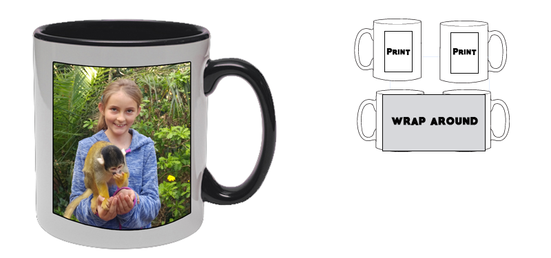 Personalized white Mug with black inner (Your image or text)