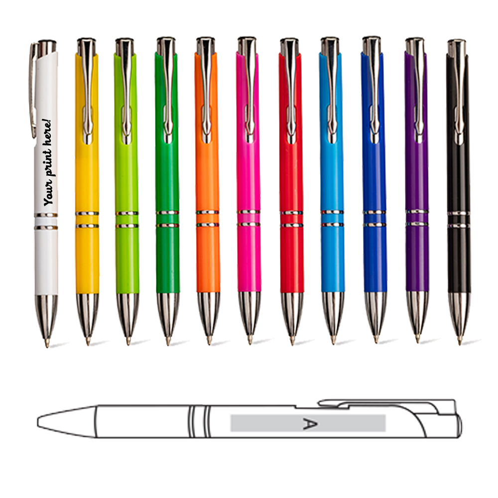 Stylish ballpoint pen, black ink - Orange