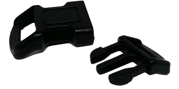 Buckle 11mm Small, Contour, Black, Quick release, Plastic