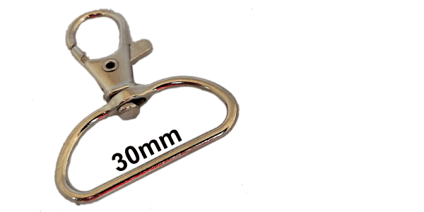 Lobster hook with 30mm inside width D ring