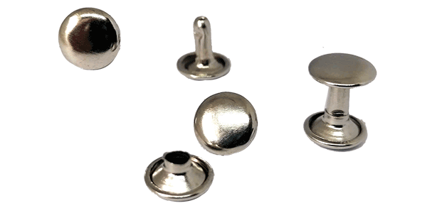 Rivet set, Tubular, 9x9mm, Copper (Silver in colour)