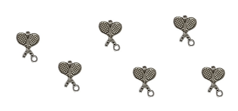 (Set of 6) Identical Tennis Rackets Charms