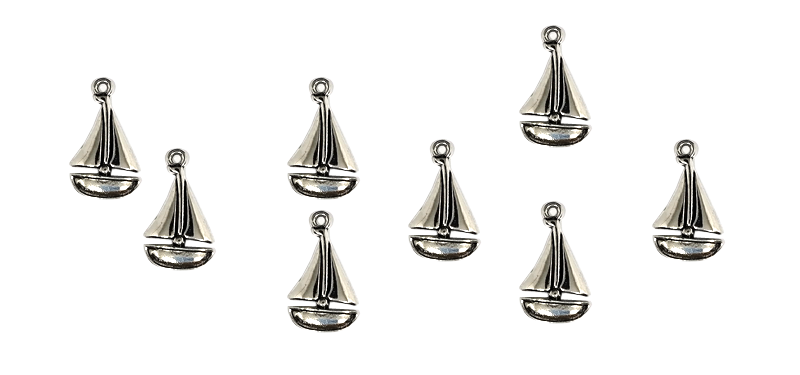 (Set of 8) Identical Sail boat Charms