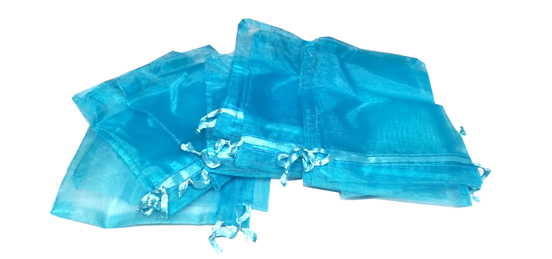 Organza bag, 90x120mm, Turquoise