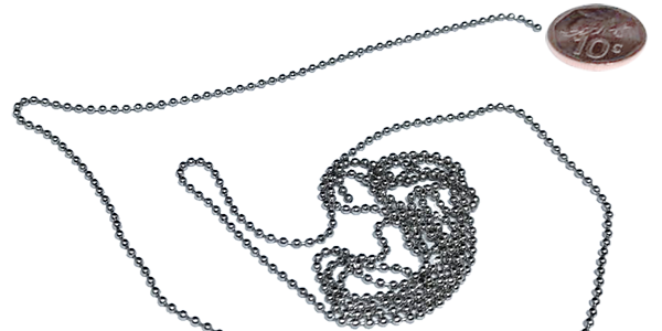 Ball chain, Stainless steel, 1.5mm (per meter)