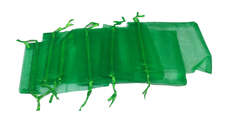 Organza bag, 90x120mm, Green