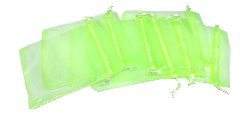 Organza bag, 90x120mm, Lime