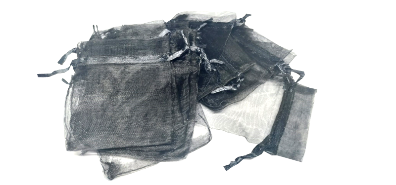 Organza bag, 70x90mm, Black