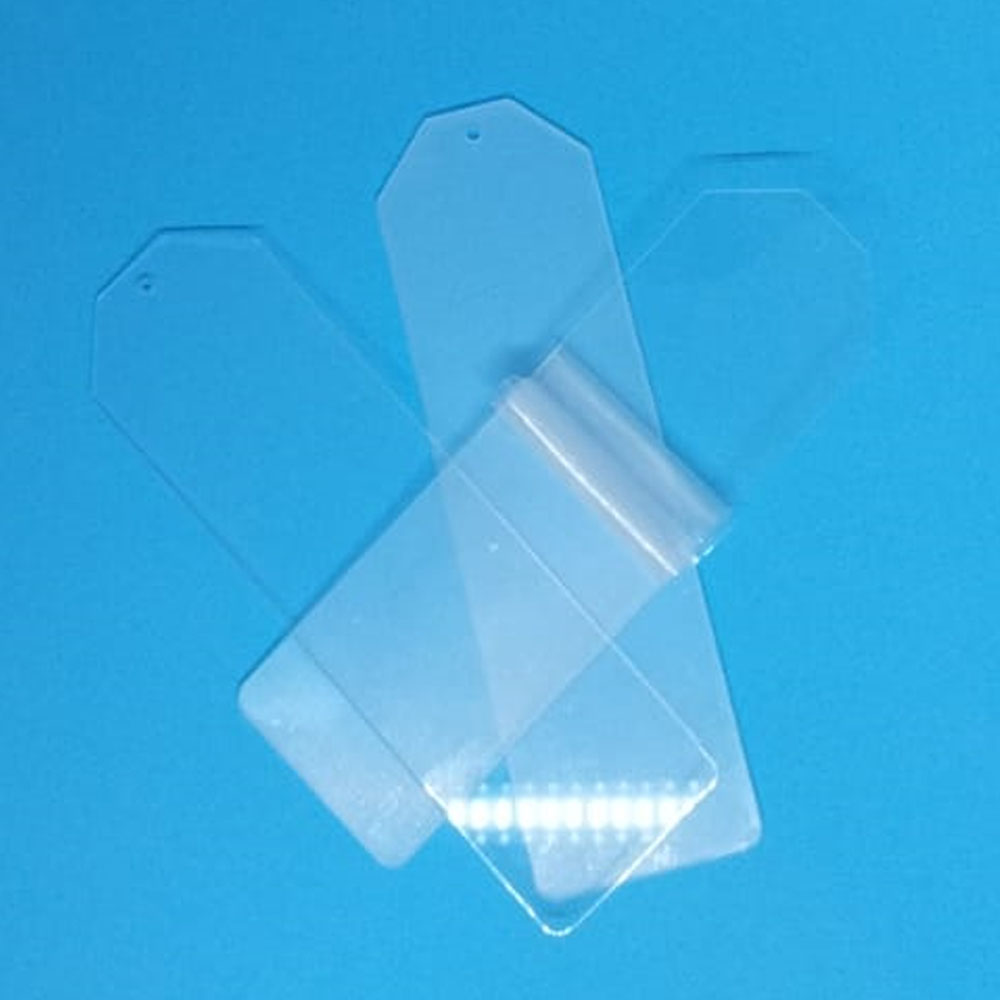  Perspex Bookmark Tag, Diagonal, 2mm, Clear 130 x 40 mm