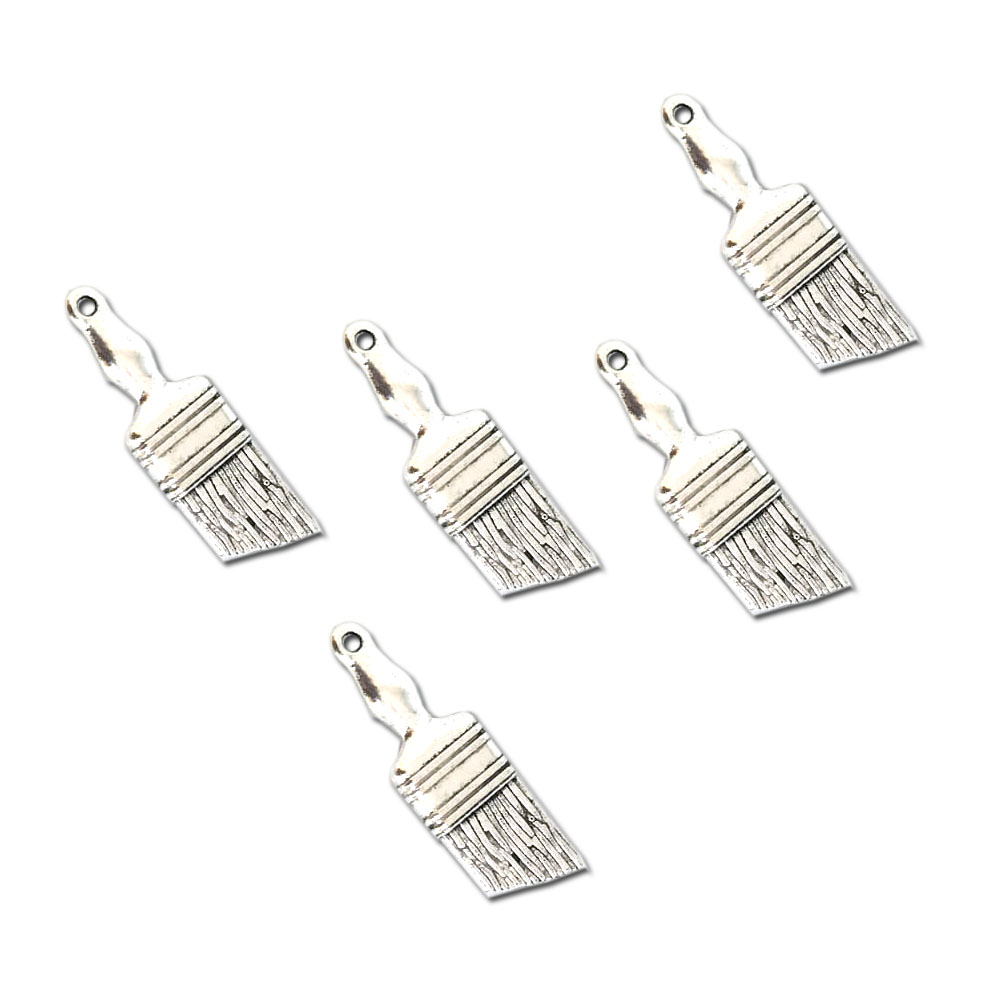 Charm, 5 identical large paintbrush charms