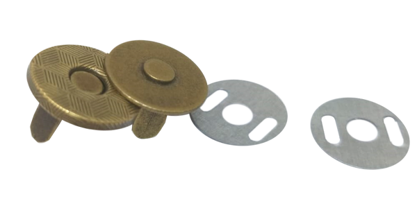 Magnetic Snap Fastener, 14x2mm, Antique Brass