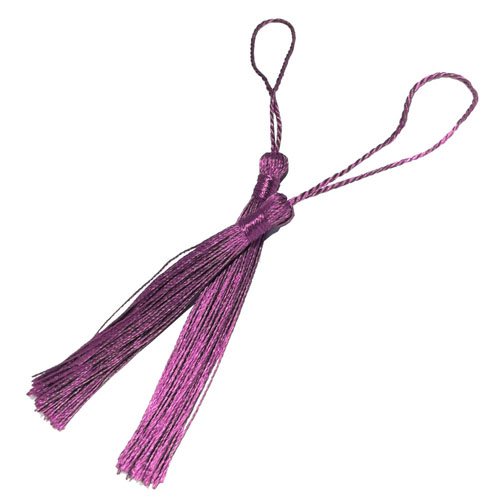 Plum Purple Tassel, Thread 80mm with loop