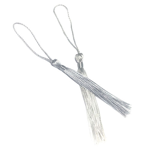 Silver Tassel, Thread 80mm with loop