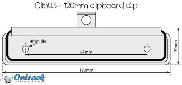 Clipboard clip 120mm wide (Silver) 