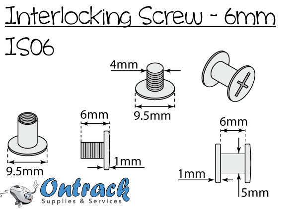 Interlocking screw 6mm Gold