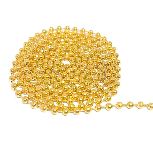 Ball chain, 3mm, Gold colour (sold per meter)