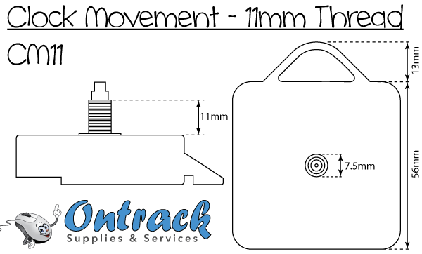 Clock Movement Mechanism 11mm thread (Exclude hands)
