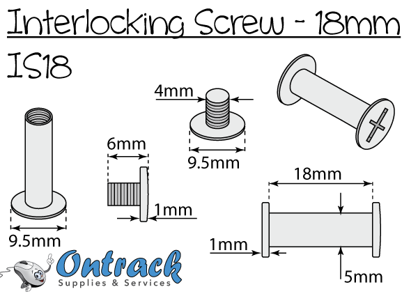 Interlocking screw 18mm, Antique Brass