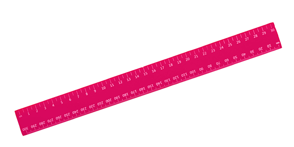 Ruler, 30cm, Pink