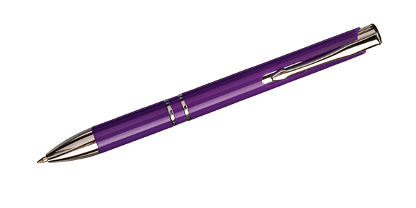 Stylish ballpoint pen, black ink - Purple