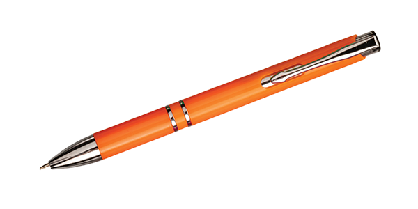 Stylish ballpoint pen, black ink - Orange
