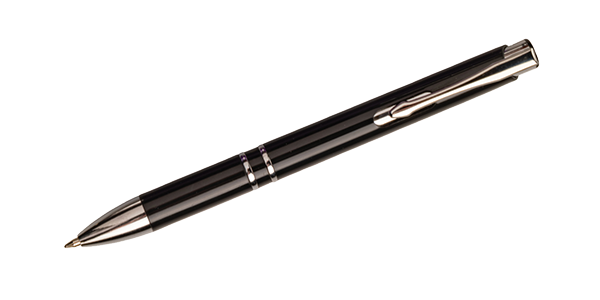 Stylish ballpoint pen, black ink - Black