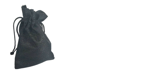 Hessian drawstring bag, 100x140mm, Black