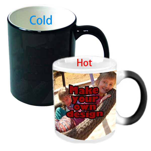 Personalized Black Colour Change mug (printed with your image or text)