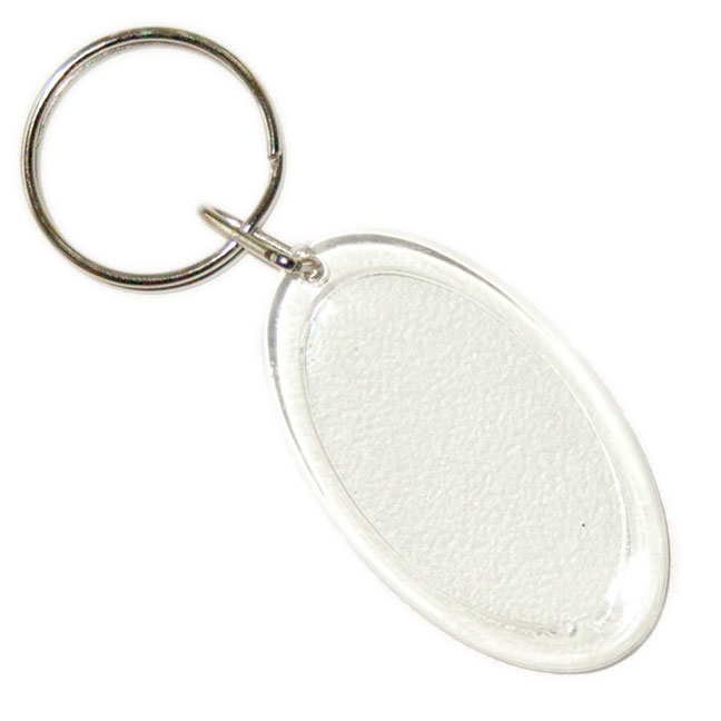 Blank Acrylic Keyring Oval Shaped (22mm X 39mm)