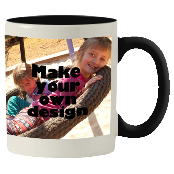 Personalized white Mug with black inner (Your image or text)