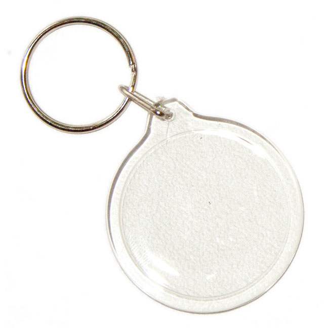 Blank Acrylic Keyring Round (36mm diameter) Photo, clip-in keychain, Photo frame keytag