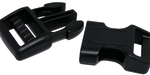 Buckle 20mm, Contour, Black, Quick release, Plastic