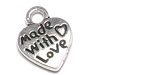 Charm, 15 identical hearts inscribed with -made with love-